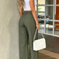 ✨ Easy Everyday Comfort | Women's High-Waisted Straight-Leg Pants with Elastic Back