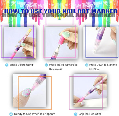 12 Colors Nail Art Pens Set🎨💅