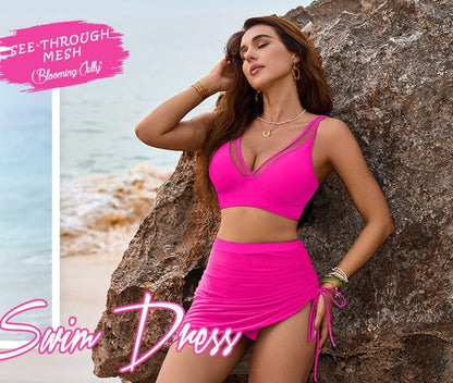 👙LAST DAY SALE 42% OFF💐Swim Skirt High Waisted Bikini Sets Tummy Control Swimsuits
