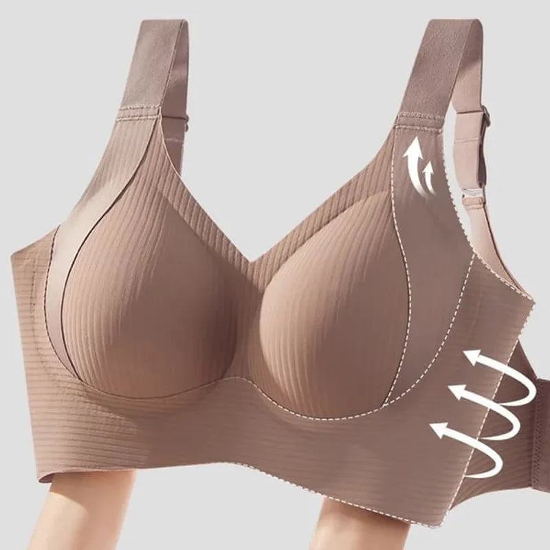 ⏰Last Day Sale 50% OFF 🎁Subtle Striped Seamless Bra W-Support Wireless Comfort Bra