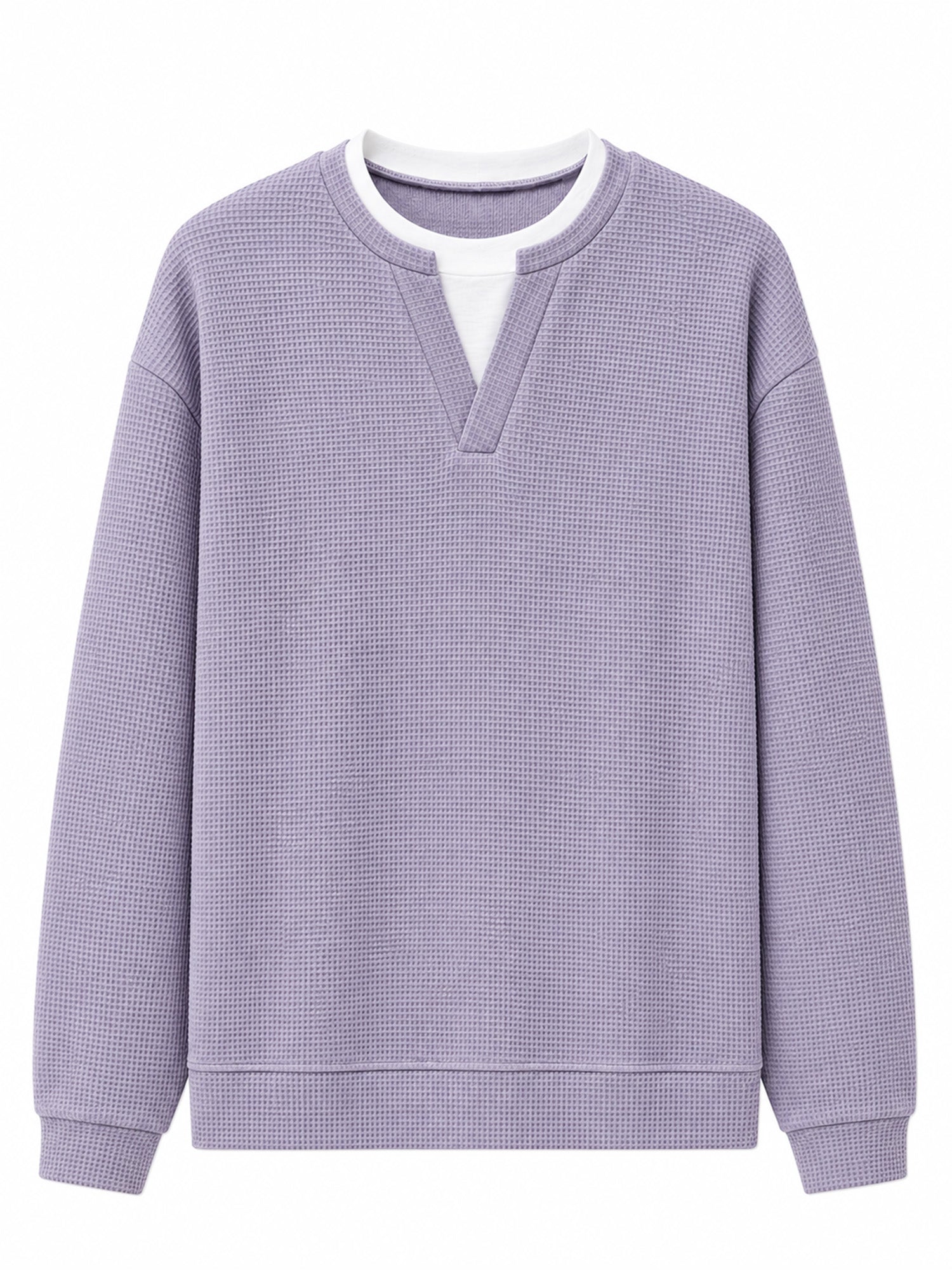 ✨💖Black Friday Mega Deal – 50% off!💖Men's Layered-Look Waffle T-Shirt | Comfortable everyday style with elegant texture 👚