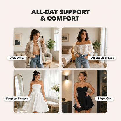 📢📢LIMITED-TIME  50%!!☀️Anti-Slip Grip & Removable Straps✨Convertible Strapless Bandeau Bra with Wireless Comfort👍Suitable for All Body Types