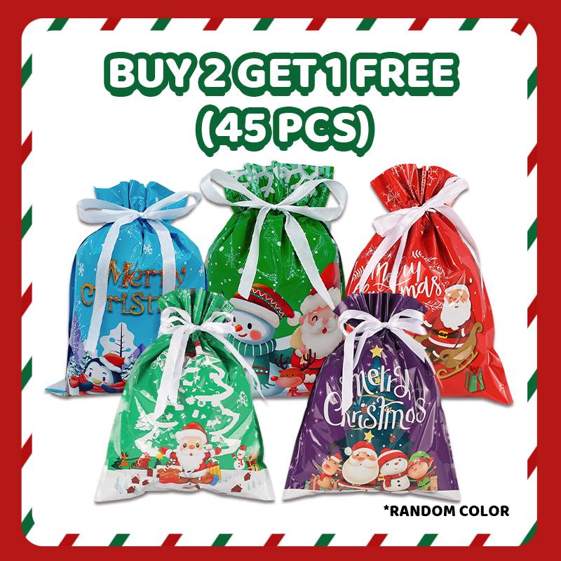 🔥Achetez-en 2, obtenez-en 1 gratuit🎅🎁Sac cadeau de Noël avec cordon de serrage