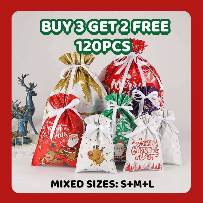 🔥Achetez-en 2, obtenez-en 1 gratuit🎅🎁Sac cadeau de Noël avec cordon de serrage