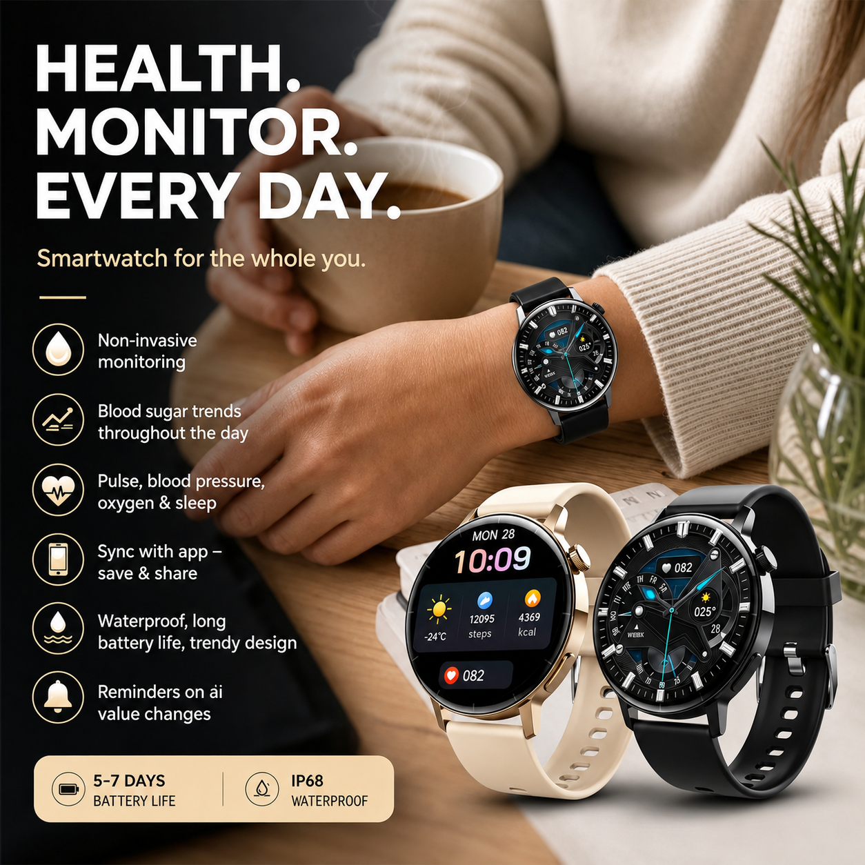 🔥50% OFF LIMITED TIME | Multi-Function Bluetooth Smart Watch ✅ 24/7 Full Health Monitoring
