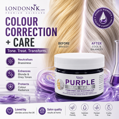 ‍♀Want to lighten your hair color?Your hair needs urgent care!Moisturizing Purple Hair Mask with Long-Lasting Scent