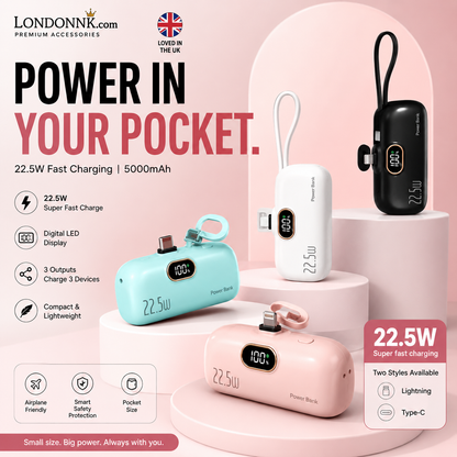 FLASH SALE - ￡9.99!!5000mAh Mini Portable Charger Power Bank for phone
