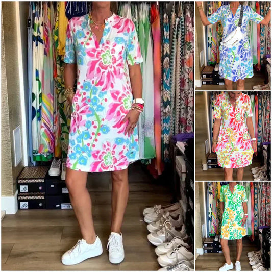 🌷Limited Time Offer 58% OFF💞Short-sleeved dress with floral print