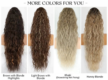 💜 LAST DAY PROMOTION - 50%OFF💜Curly Wavy Frizzy Hair Extension with Ponytail