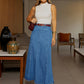 🎉 2026 Sale — Over 28,200 Sold!💙Women's High‑Waist A‑Line Denim Maxi Skirt – Flattering 👗