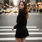 💖Black Friday Mega Deal – 50% off!💖 ✨Women's Mock Neck Knit A-Line Mini Dress