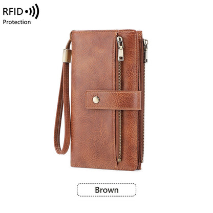 👜💳Women's RFID Blocking Leather Wallet – Blocks digital pickpockets. Soft leather, multiple slots. Secure & stylish.