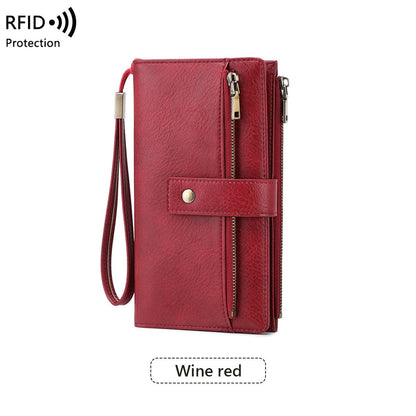 👜💳Women's RFID Blocking Leather Wallet – Blocks digital pickpockets. Soft leather, multiple slots. Secure & stylish.