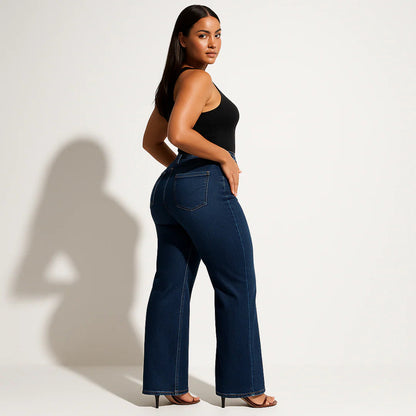 【6 Lengths】Magic ONESO BBL Jeans – Stretchy Wide Leg Tummy Control Distressed Denim Pants, Plus & Regular Sizes