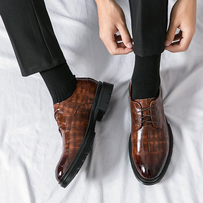 🎁Clearance Sale 53% OFF⏳Men's  Fashion Crocodile Print Casual Business Leather Shoes