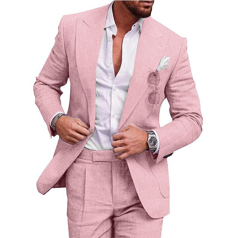 🔥HOT SALE 50% OFF🔥Men’s Breathable Linen Formal Suit Blazer and Pants 2-piece Set