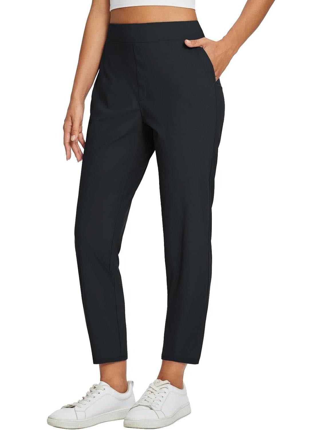 ⏳LIMITED OFFER 62% OFF🌞Women’s Fitted High-Waisted Zip-Pocket Trousers - 👖Lightweight, Breathable, Soft 26"/27" Ankle Pants with Zipper Pockets