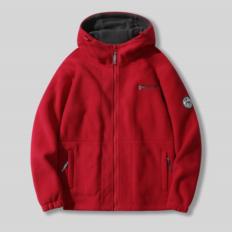 🎅🎄Christmas Early Sale 35% OFF🎄Men's Double-Faced Faux Fleece Warm Hooded Jacket