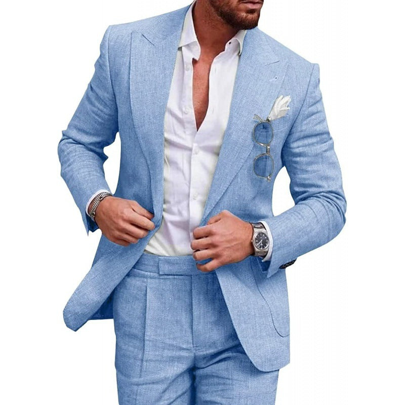 🔥HOT SALE 50% OFF🔥Men’s Breathable Linen Formal Suit Blazer and Pants 2-piece Set