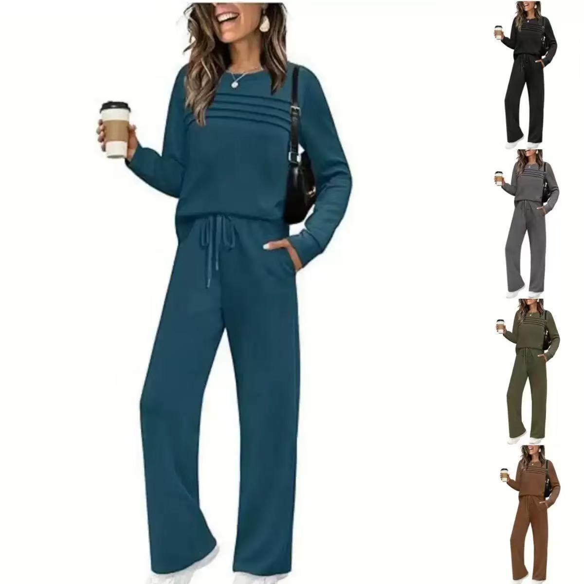 🔥LAST DAY SALE 70% OFF👍✨Women's 2026 Casual Crew Neck Top & Drawstring Pants Set