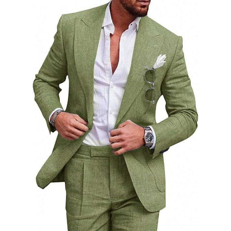 🔥HOT SALE 50% OFF🔥Men’s Breathable Linen Formal Suit Blazer and Pants 2-piece Set