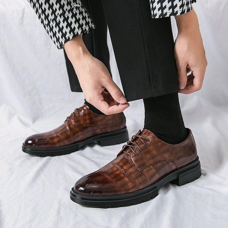 🎁Clearance Sale 53% OFF⏳Men's  Fashion Crocodile Print Casual Business Leather Shoes