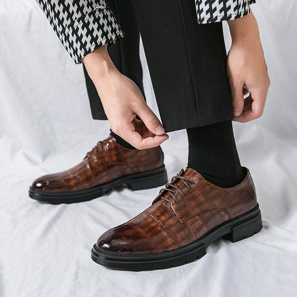🎁Clearance Sale 53% OFF⏳Men's  Fashion Crocodile Print Casual Business Leather Shoes