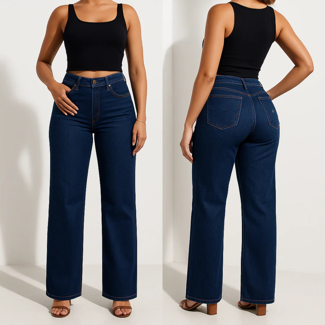 【6 Lengths】Magic ONESO BBL Jeans – Stretchy Wide Leg Tummy Control Distressed Denim Pants, Plus & Regular Sizes