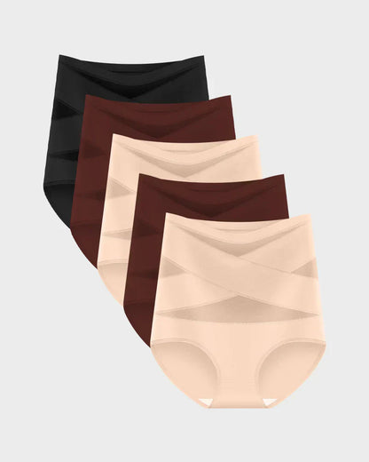 Last Day-Buy 1 Get 3 PacksPlus-Size High-Waist Cross Tummy Control Panties
