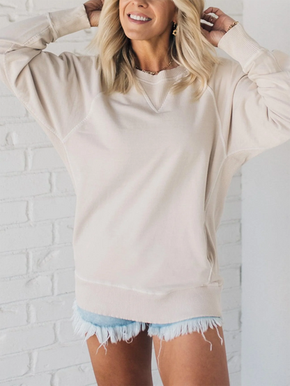✨HOT SALE 50% OFF🏆Women's Ribbed Accent Pocketed Pullover