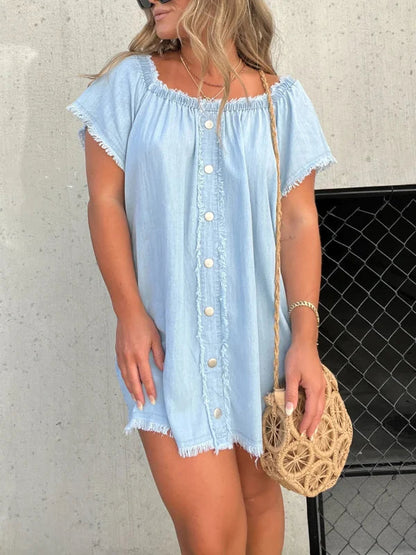 🔥HOT SALE💝Short Sleeve Casual Denim Dress（57% OFF）