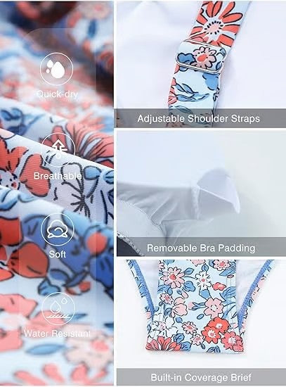 💥Offerta speciale dell'ultimo giorno - 50% di sconto🩱Costumi da bagno tankini due pezzi vintage da donna contenitivi per la pancia