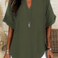 💞50K+ SOLD!🌸Women's Plain Short Sleeve Blouse, Casual Solid Color Top for Daily Wear