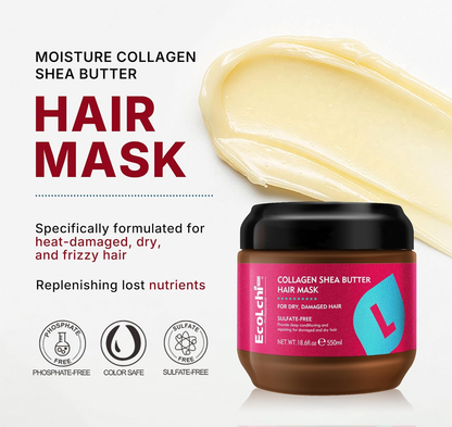 ✨ Collagen Shea Butter Hair Mask – Deep Repair Treatment for Dry, Damaged & Frizzy Hair, Suitable for All Hair Types