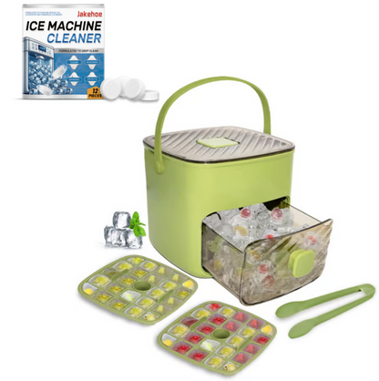 2026 HOT SALE🥳50K+ SOLD! 50% OFF!🥳💞 Ice Cube Maker with Storage – 48 cubes at once, leak‑proof lid. Stackable, saves space. Includes ice scoop & tong. A summer essential.