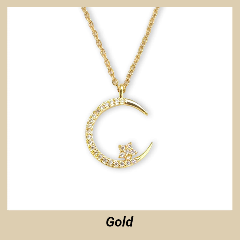 🖤Black Friday Sale:50% OFF🖤Bright Night: Moon Star Necklace🌙✨
