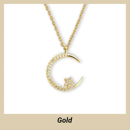 🖤Black Friday Sale:50% OFF🖤Bright Night: Moon Star Necklace🌙✨