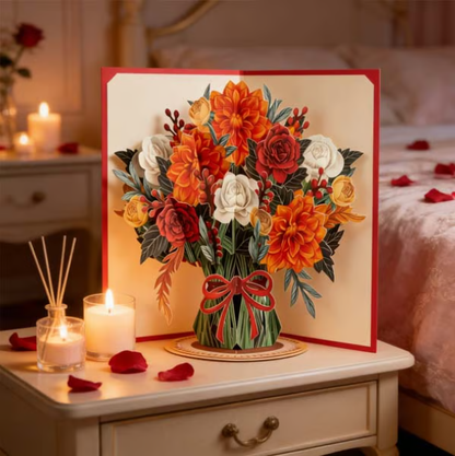🏆75K+ SOLD! 🌼💌 Forever-Blooming 3D Flower Pop-Up Card– Personalized Love Message & Everlasting Bloom 🎁
