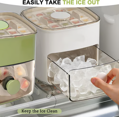 2026 HOT SALE🥳50K+ SOLD! 50% OFF!🥳💞 Ice Cube Maker with Storage – 48 cubes at once, leak‑proof lid. Stackable, saves space. Includes ice scoop & tong. A summer essential.