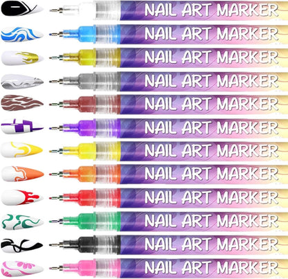 12 Colors Nail Art Pens Set🎨💅