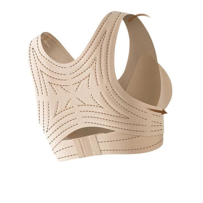 🔥Women’s Beige Wireless Bra, Soft Breathable Non-removable Moulded Cups, Yoga Fitness Sportswear for Gym & Daily Training
