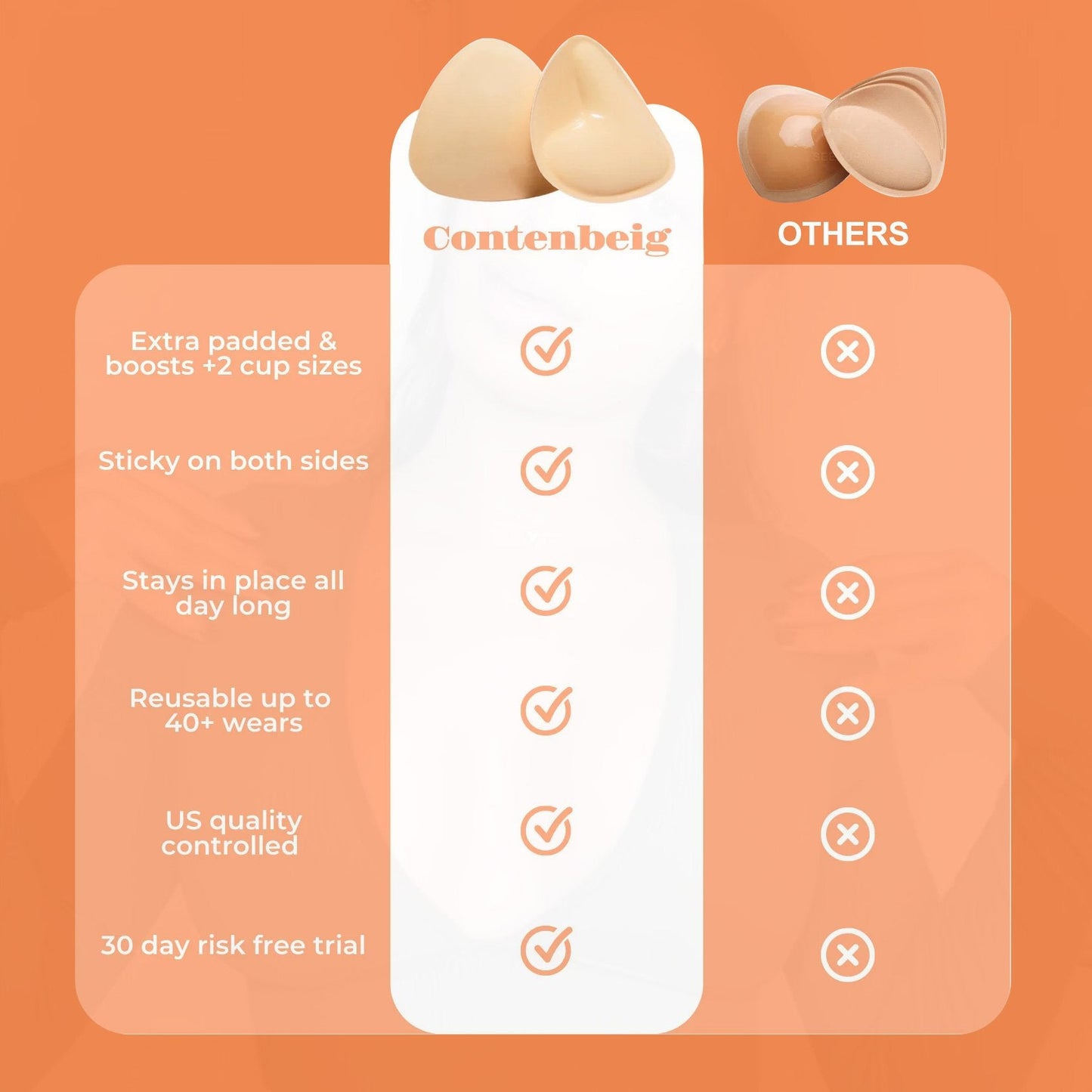 🔥 Buy One Get One Free!!💐OUFALI Lift Inserts for Bras – Lightly Padded, Double-Sided Adhesive Reusable, Washable • Natural Lift • Seamless Under Clothing
