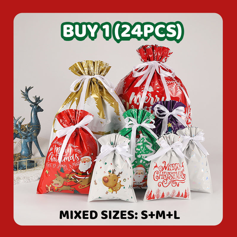 🔥Achetez-en 2, obtenez-en 1 gratuit🎅🎁Sac cadeau de Noël avec cordon de serrage