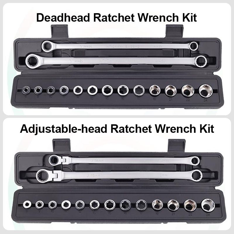 Kit de llave de trinquete ajustable de 15 piezas （50%de descuento）