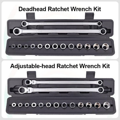 Kit de llave de trinquete ajustable de 15 piezas （50%de descuento）