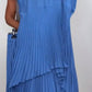 💖LAST DAY SALE 50% OFF💖Laney Pleated Short Sleeve Irregular Midi Top and Elastic Waist Wide Leg Pants Set✨