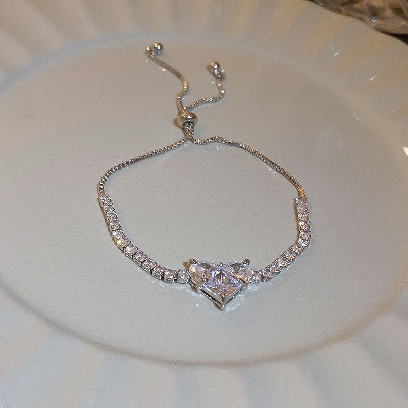 💖HOT SALE 50% OFF💖✨Copper Inlaid Cubic Zirconia Stone Bracelet, Exquisite Luxury Women Sparkly Accessory