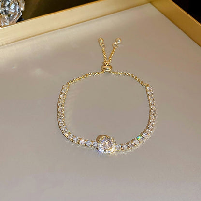 💖HOT SALE 50% OFF💖✨Copper Inlaid Cubic Zirconia Stone Bracelet, Exquisite Luxury Women Sparkly Accessory