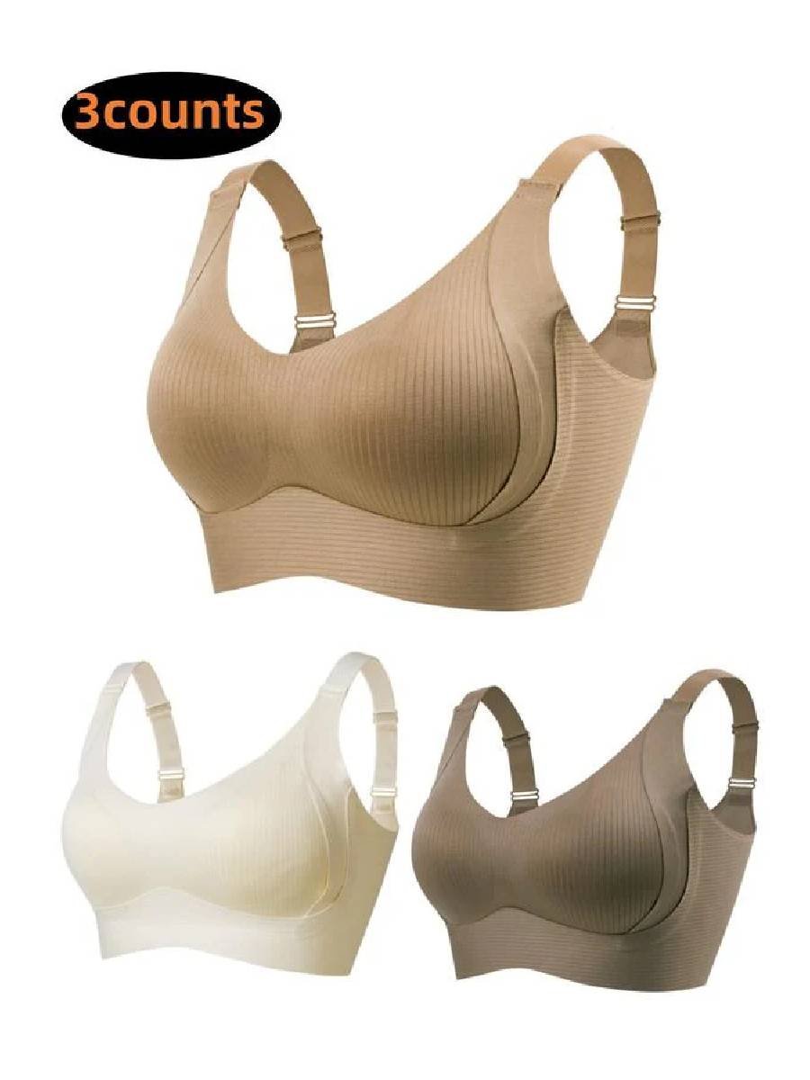⏰Last Day Sale 50% OFF 🎁Subtle Striped Seamless Bra W-Support Wireless Comfort Bra