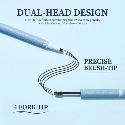 【QCQX】Waterproof 2-in-1 Micro-Fork Eyebrow Pen & Tinted Gel
